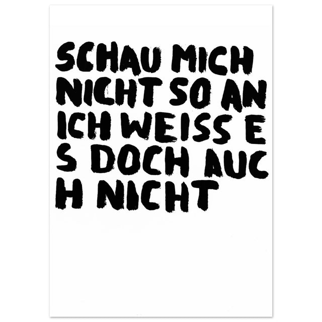 Uwe Lewitzky Poster – Schau mich nicht so an