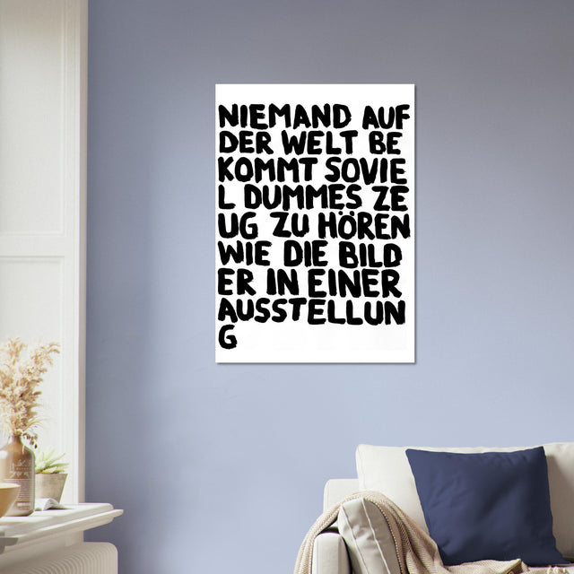 Uwe Lewitzky Poster – Niemand auf der Welt
