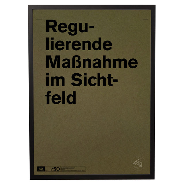 Regulierende Maßnahme im Sichtfeld