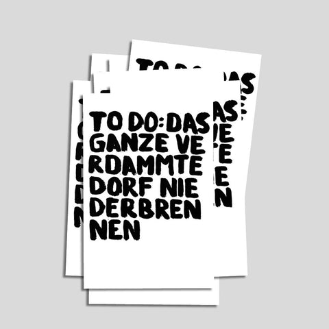 Uwe Lewitzky Postcard – "Niederbrennen"