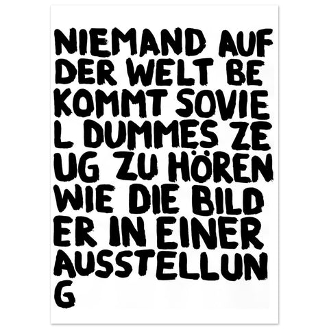 Uwe Lewitzky Poster – Niemand auf der Welt