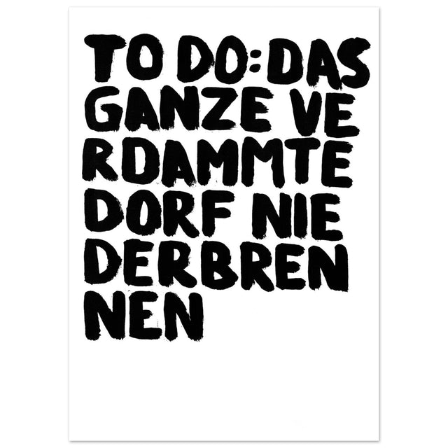 Uwe Lewitzky Poster – To do: Das ganze verdammte Dorf