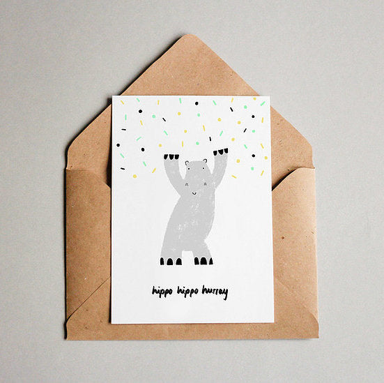 Hippo Hippo Hurray Postkarte – GUDBERG NERGER Shop