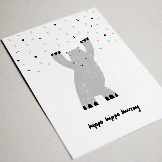 Hippo Hippo Hurray Postkarte – GUDBERG NERGER Shop