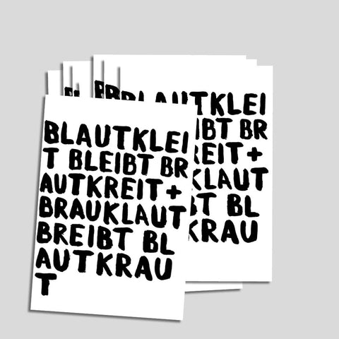 Uwe Lewitzky Postcard – "Blautkleit bleibt Brautkreit"