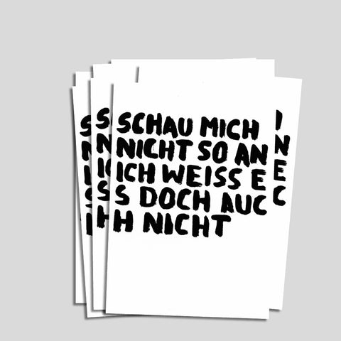 Uwe Lewitzky Postcard – "Schau mich nicht so an"